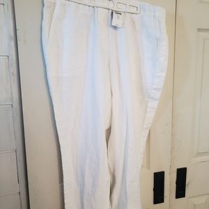 White linen pants